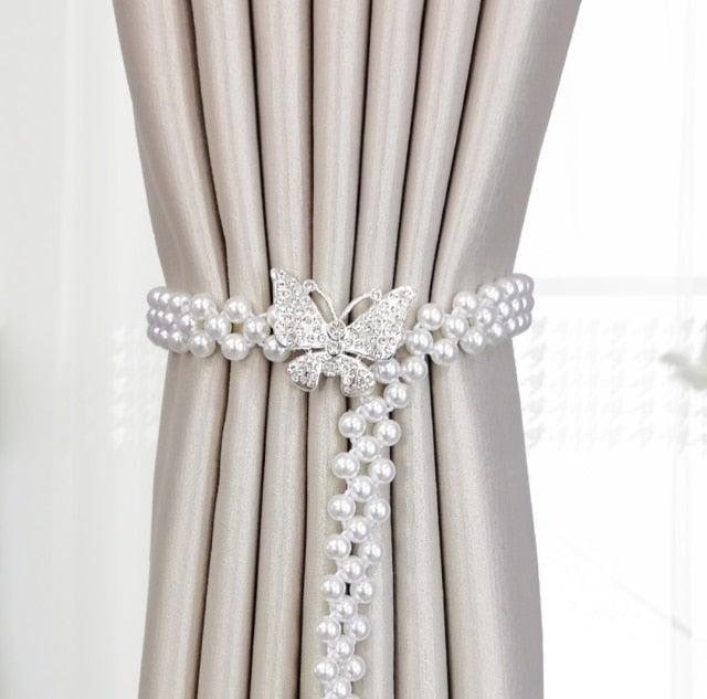 Curtain Tieback High Quality Elastic Holder Hook Buckle Clip Pretty and Fashion Polyester Decorative Home Accessories Modern Style Convenient Drape Tie Backs,Handmade Curtains Holdbacks Holder for Home Kitchen Office