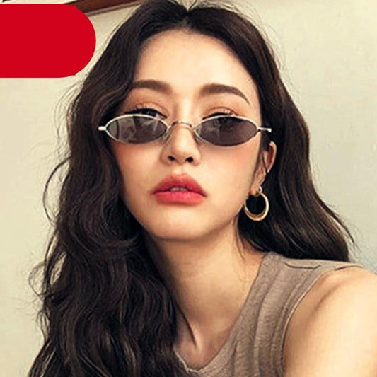 Cute Black Round Style Sun Glasses Design Retro Style Women Sunglasses New Vintage Oval Small Eyewear Metal Light Frame For Female