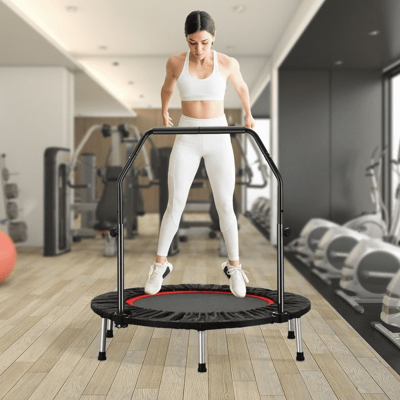 Ainfox Mini Trampoline with Adjustable Handle Bar, Fitness Rebounder, 330 lbs Load Capacity, 40 Inch
