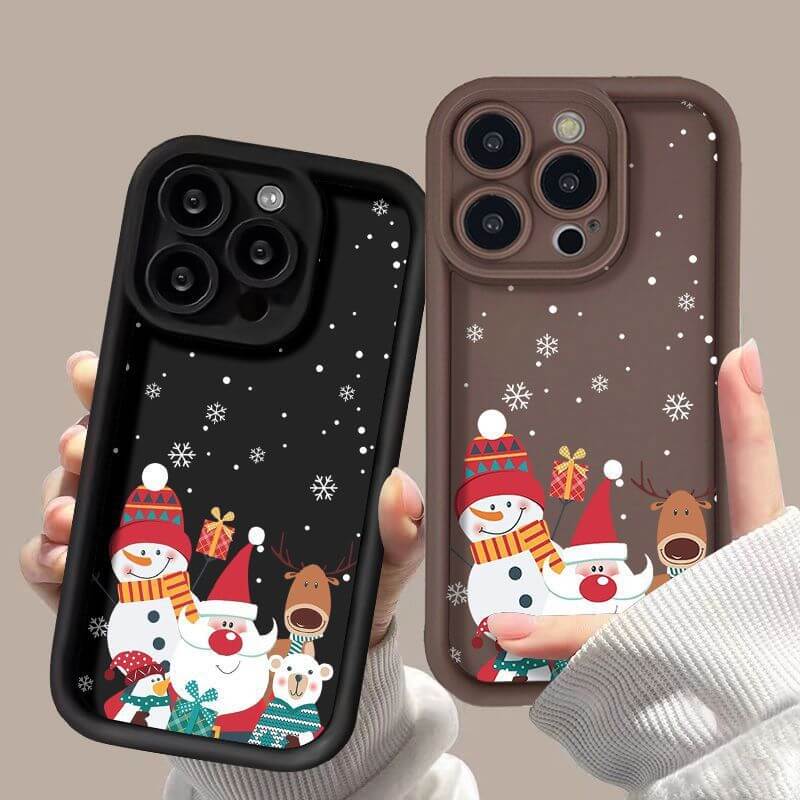Cute Santa Claus Phone Case Frosted Advanced Christmas Pattern Case