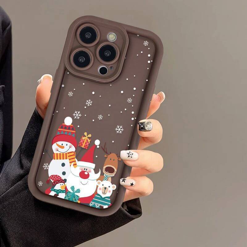 Cute Santa Claus Phone Case Frosted Advanced Christmas Pattern Case