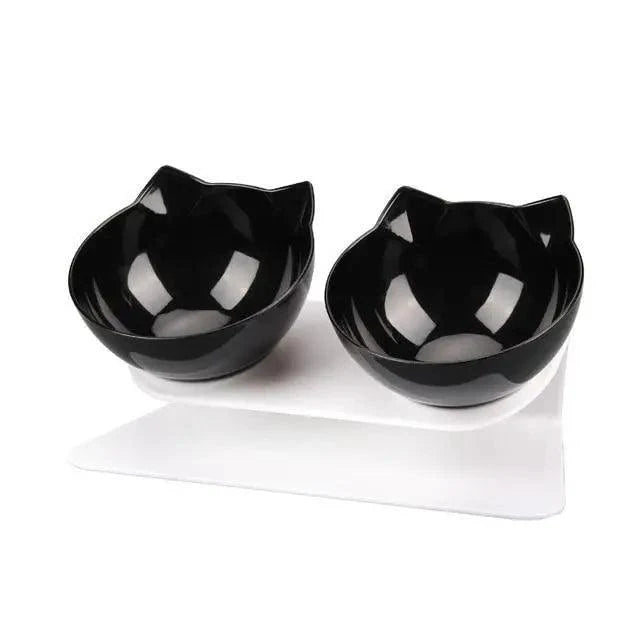 Double Transparent Non-slip Food Bowl With Protection For Cats Modern Kitten Food Bowl Pet Accessories