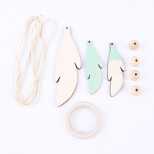 Dream Catchers with Golden Shining Lace & Bells Nordic Hollow Wooden Feather Hanging Ornaments For Baby Kids Room Wall Hanging Decorative Feathers Wedding  Decorations Nursery Decor