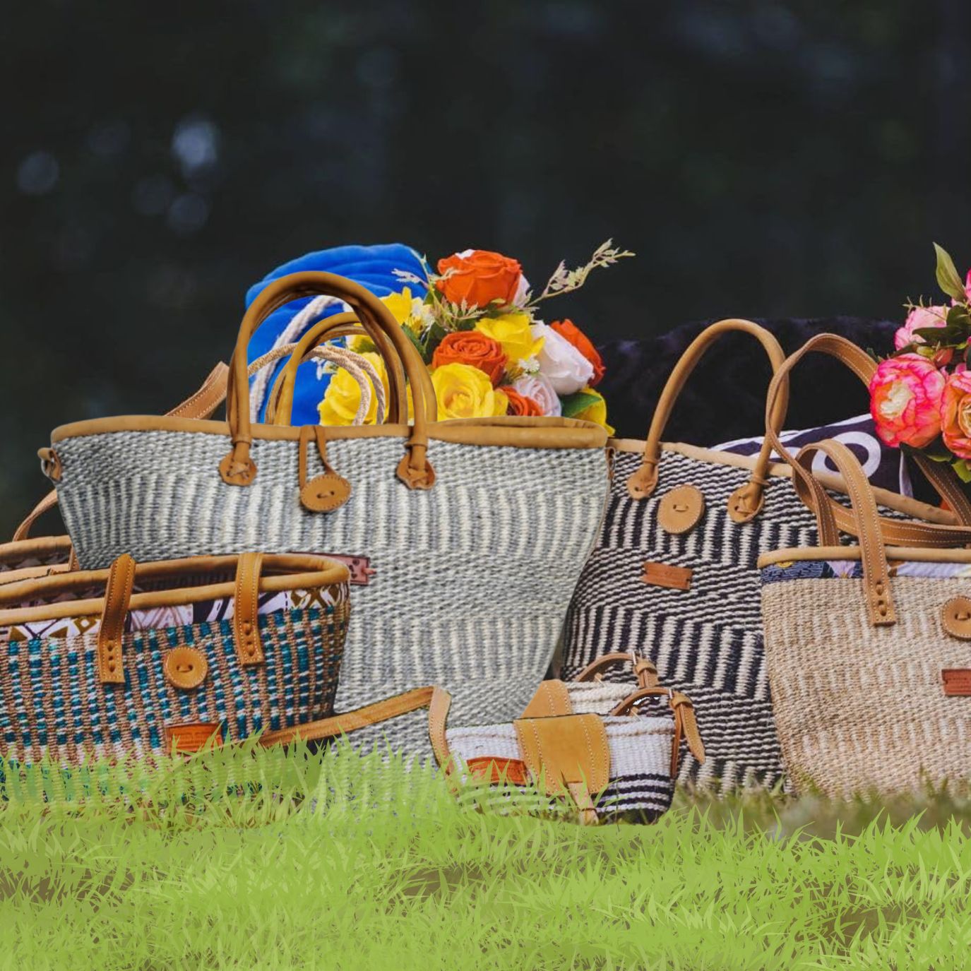 Ash Wisdom Handwoven Sisal Straw Basket Tote