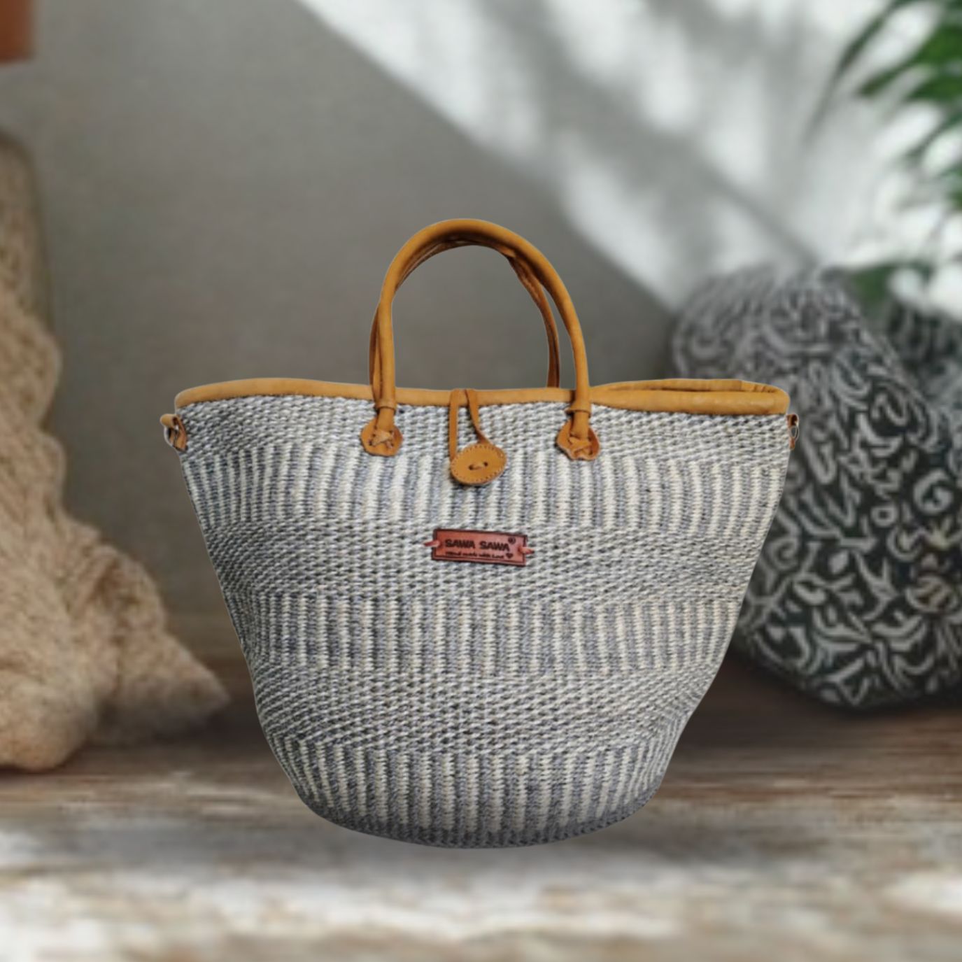 Ash Wisdom Handwoven Sisal Straw Basket Tote