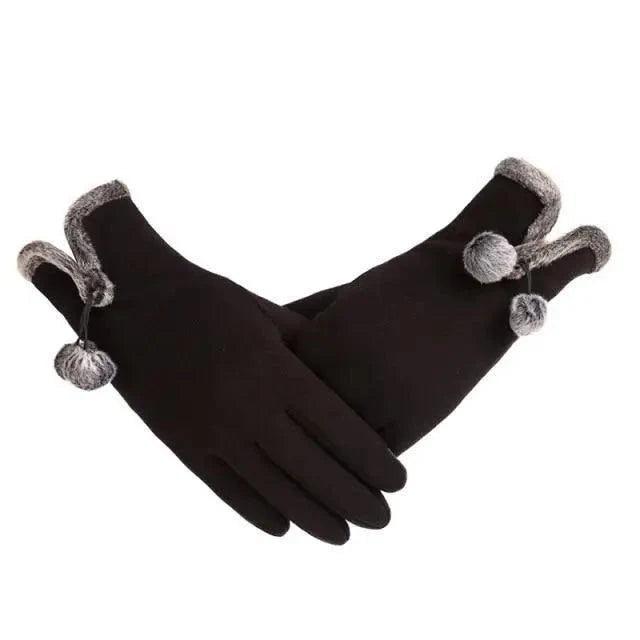Elegant Red Autumn Full Finger Warm Women Gloves Classic Soft Comfortable Winter One Size Gloves For Women