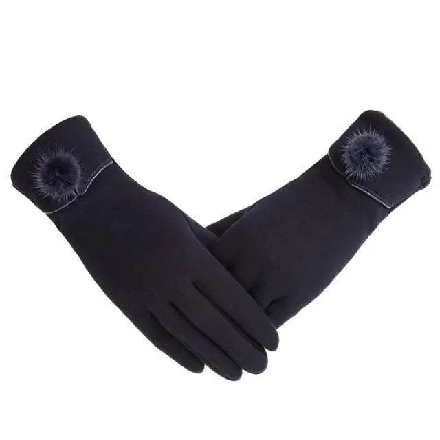 Elegant Red Autumn Full Finger Warm Women Gloves Classic Soft Comfortable Winter One Size Gloves For Women
