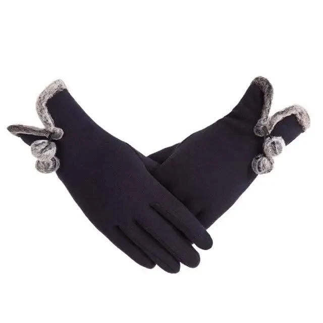 Elegant Red Autumn Full Finger Warm Women Gloves Classic Soft Comfortable Winter One Size Gloves For Women