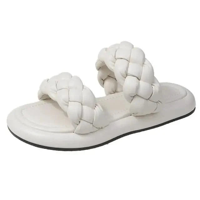 Elegant Solid Sandals Comfortable Women Summer Collection - Narrow Band Platform Cute Sandals Slippers Outfit indoor outdoor
