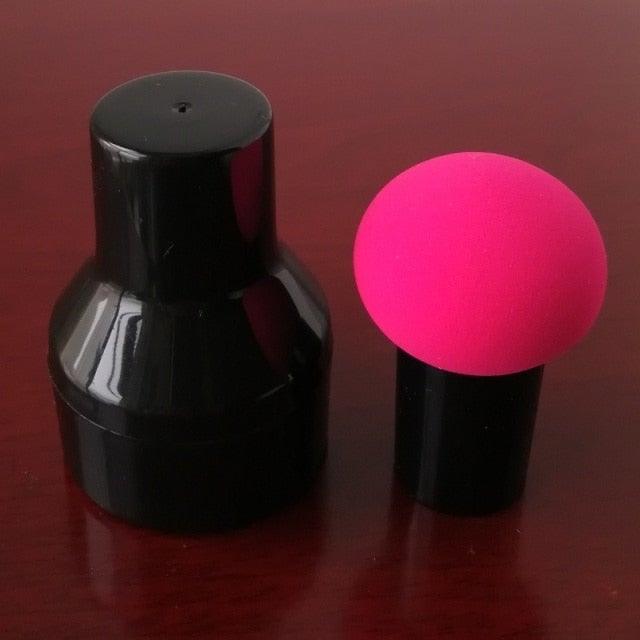 Elegant Womens Non-latex Makeup Sponge Mushroom Head Powder Liquid Dry And Wet Multifunction Makeup Brush Cosmetic Tool Storage Box