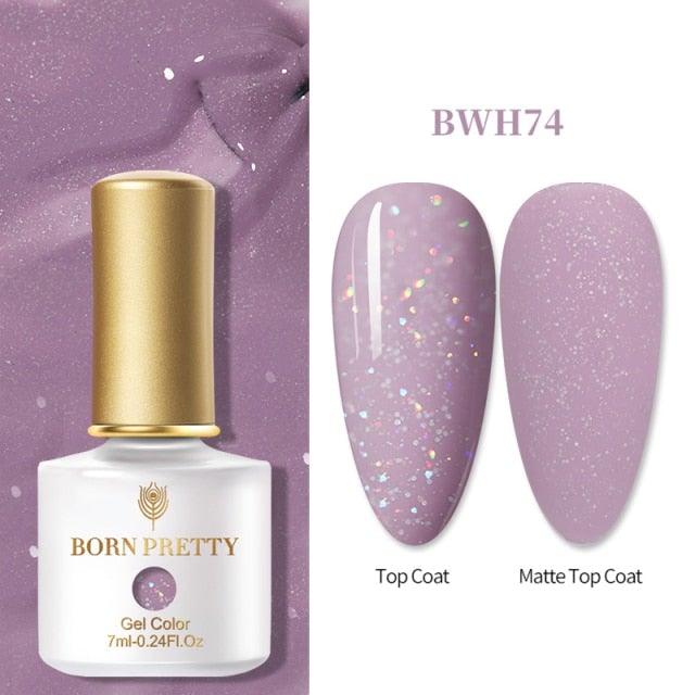 Fashion 2022 New Womens Colorful Nail Gel Polish Modern Glitter Pink Purple UV Diamond Stylish Design Nail Colors Gel For Girls and Women In Shinny Trend Color