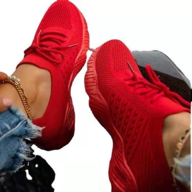 Fashion Breathable Lace Up Platform Sneakers Women Summer Flat Mesh Sports Shoes Woman Running Shoes Walking Sneakers For Women Lace Up Lightweight Tennis Shoes