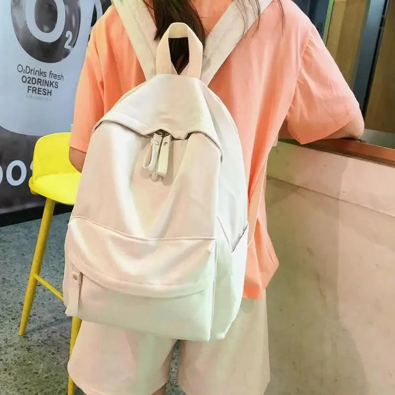 Fashionable Backpack And School Bag For Teenager Girls Stylish Anti Theft Laptop Shoulder Bags Solid Color Travel Backpack