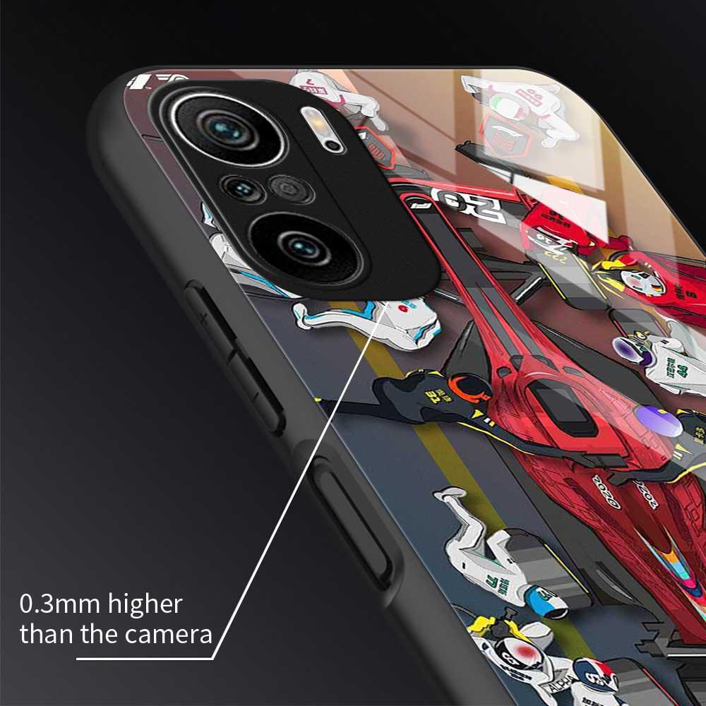 Formula Case for Xiaomi Redmi Note 9S 10 8 11 Pro Plus 7 K40 9 8T 9C 9A 11S Tempered Glass Phone Housing Cover Vintage Cool Design Silicone Phone Case