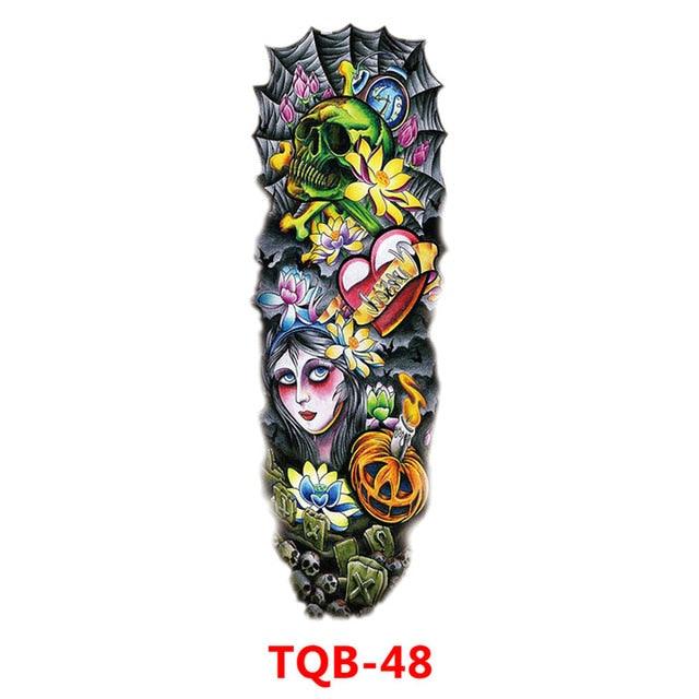 Full Arm Large Size Sleeve Temporary Sticker Dragon Tattoo Waterproof Body Art Realistic 3D Design For Mens