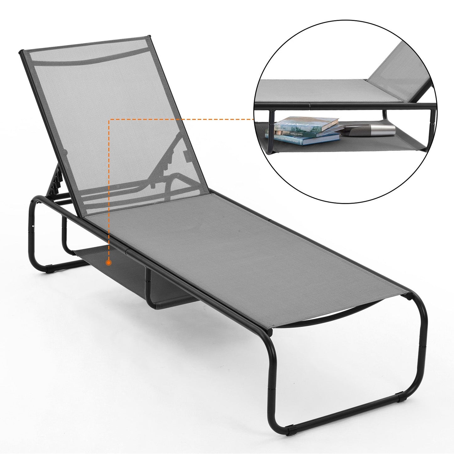 Ainfox 2 pcs Patio Lounge Chair Outdoor, Pool Lounge Chairs