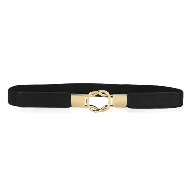 Luxury Black Elastic Women Belt Unique Belt Stretch Waistband Stylish Women Vintage Waist Belts
