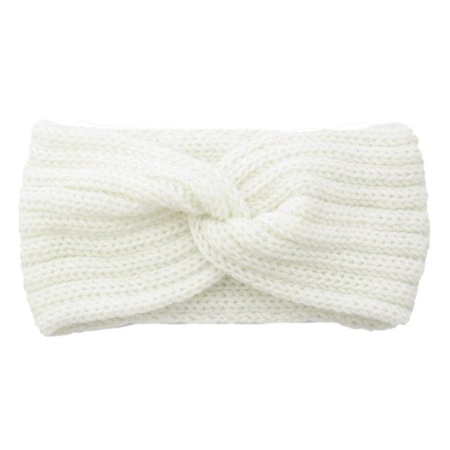 Luxury Fashion Winter Soft Solid Color Elastic Elegant Wide Knitting Cross Lightweight Headband Yoga Turban Bandage Bandanas Hair Bands For Women
