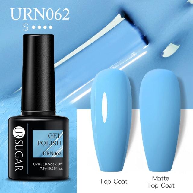 Matte Pink Blue Gel Nail Polish Semi Permanent LED Nail Art Design Elegant Warm Colors For Womens