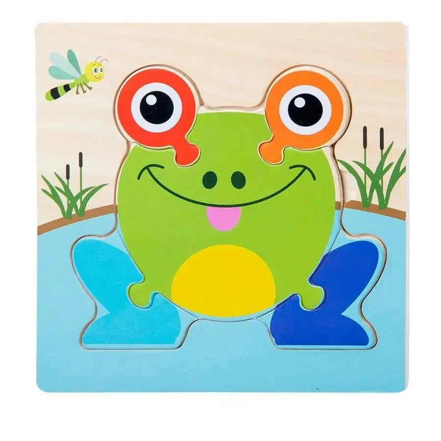 Montessori Games Baby Animals/traffic Kid's Cognition Puzzles Toys Wooden Cartoon Cognition Puzzle Toys Matching Education Game