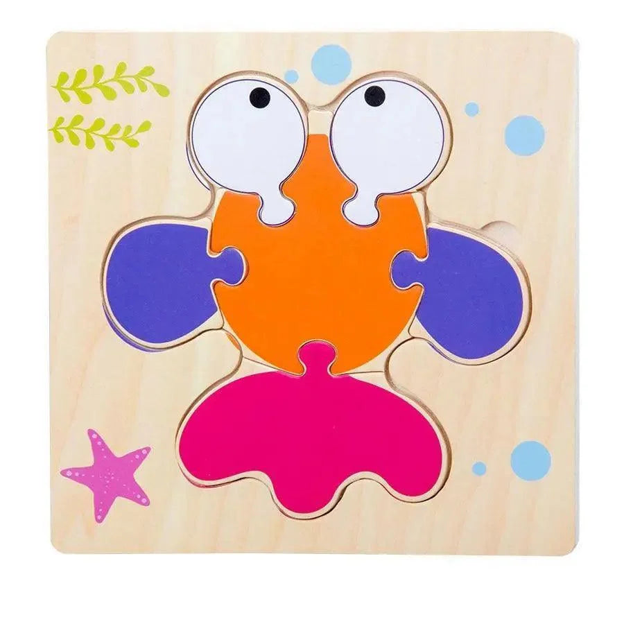 Montessori Games Baby Animals/traffic Kid's Cognition Puzzles Toys Wooden Cartoon Cognition Puzzle Toys Matching Education Game