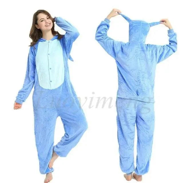 New Animal Pajamas Women Unicorn Sleepwear Panda Pajama Cartoon Overalls Winter Rabbit Nightie Jumpsuit For Winter Girls Unicorn Pajamas Costume Fleece Hooded Animal Sleepwear Christmas Cosplay Unicorn Gift