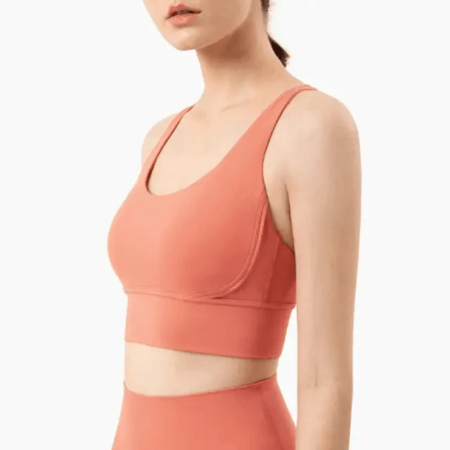 New High Quality Fabric Nylon Breathable Women Yoga Tops Bra Solid Color And Sports Wear Outdoor Exercise Clothes For Ladies