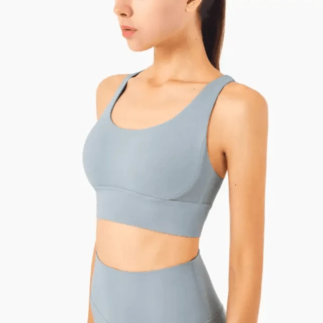 New High Quality Fabric Nylon Breathable Women Yoga Tops Bra Solid Color And Sports Wear Outdoor Exercise Clothes For Ladies
