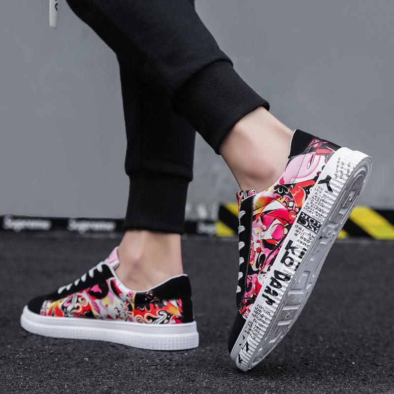 New Mens Colorful Flat Sneakers Casual Fashion Lace-Up Canvas Sport Classic Multicolor Casual Shoes Spring Autumn Vulcanized Mens Sports Walking Jogging Non Slip Sneakers