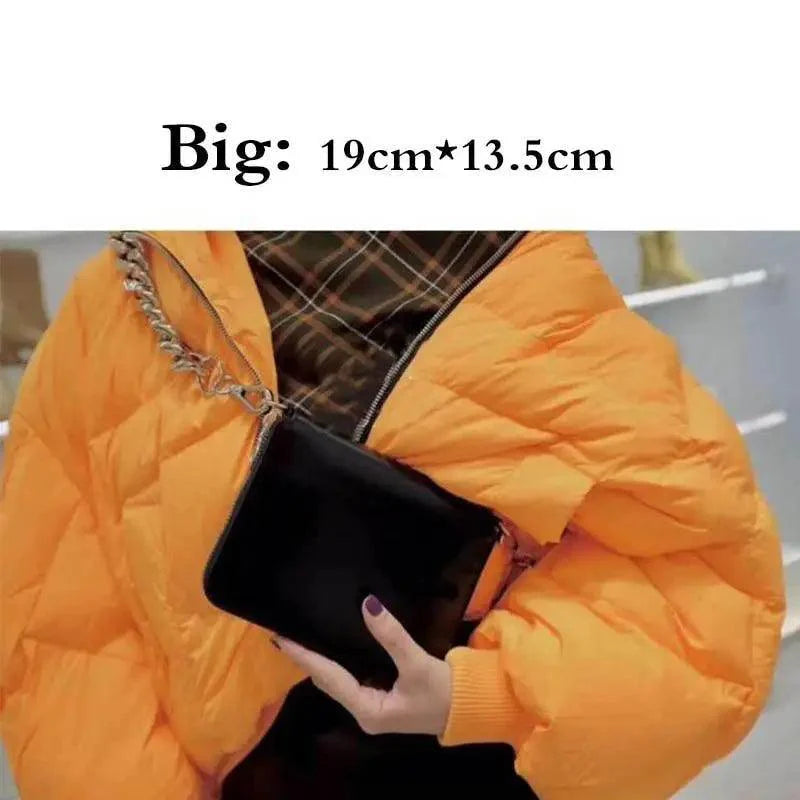 New Sparkling Thick Metal Chain Shoulder Bag Bike Wallet, Mini Bag, Coin Purse. Fashionable Women Pack Leather Crossbody Bags