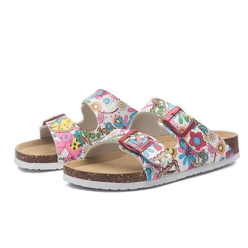 New Summer Beach Slippers Casual Double Buckle Non-slip Clogs Slides Women Slip On Flip Flop Women's Comfort Slides Double Buckle Adjustable EVA Flat Sandals