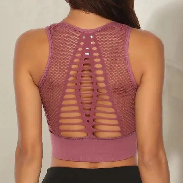 New Trendy Women's T-shirts Workout Sports Bra Yoga Vest Backless Solid Quick Dry Running Gym Sport bra Yoga Shirts