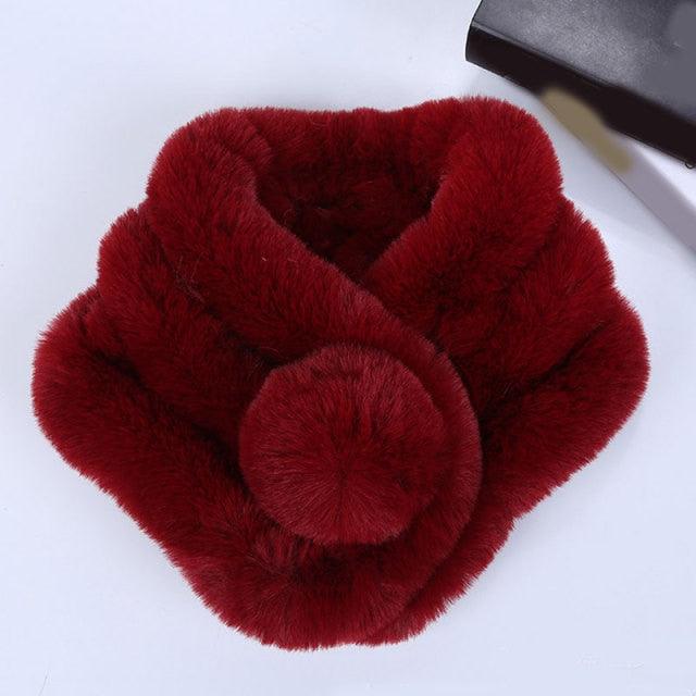 New Winter Solid Color Warm Thicken Soft Collar Scarf Faux Rabbit Fur Neckerchief Plush Warm Hot Scarfs Cross Collar Scarf Shawl Solid With Pearl Elegant For Women