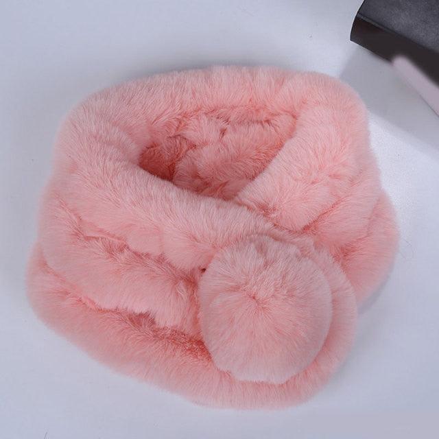 New Winter Solid Color Warm Thicken Soft Collar Scarf Faux Rabbit Fur Neckerchief Plush Warm Hot Scarfs Cross Collar Scarf Shawl Solid With Pearl Elegant For Women