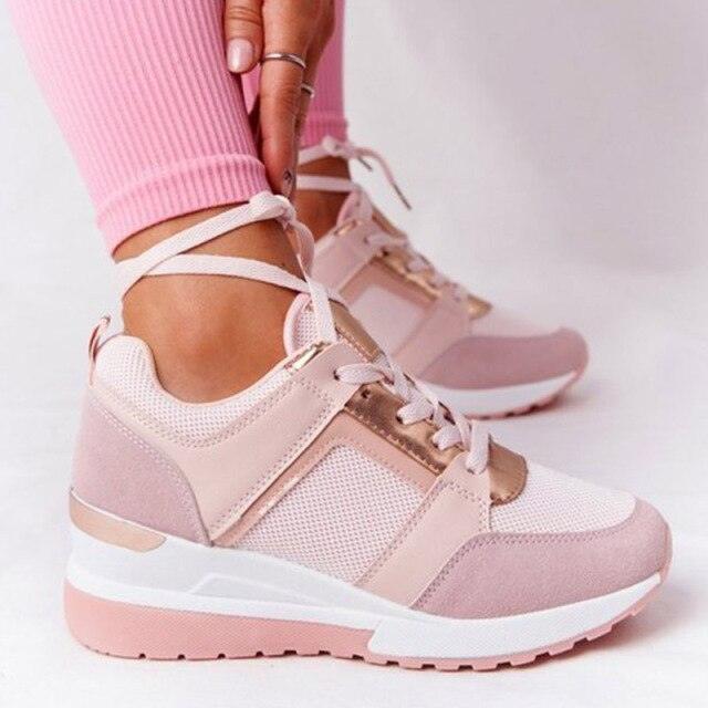 New Women Casual Shoes Height Increasing Sport Elegant Shoes Air Cushion Comfortable Sneakers Women's Vulcanize Shoes Sports Breathable Sneakers