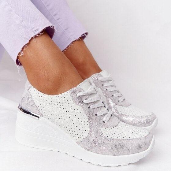 New Women Casual Shoes Height Increasing Sport Elegant Shoes Air Cushion Comfortable Sneakers Women's Vulcanize Shoes Sports Breathable Sneakers