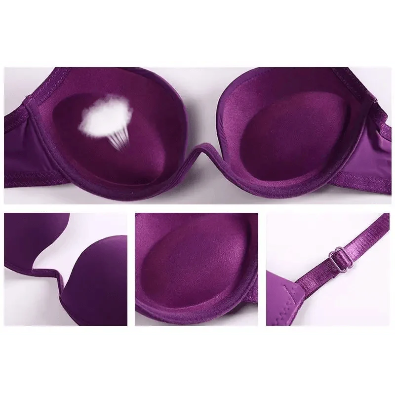 New Women Lingerie U Backless Bras Underwear Deep U Low Cut Push Up Bra Female Breathable Bra