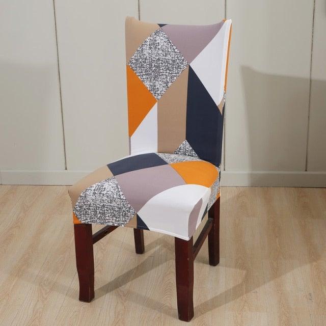 Printed Polyester Fabric Chair Cover Washable Chair Covers Seat Slipcovers Stretch Dining Seat Case For Home Stretch Removable Washable Dining Room Chair Protector Slipcovers/Home Decor Dining Room Seat Cover Multiple Styles
