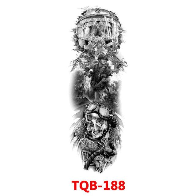 Full Arm Large Size Sleeve Temporary Sticker Dragon Tattoo Waterproof Body Art Realistic 3D Design For Mens