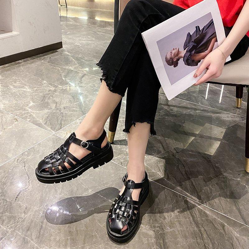 Platform Women's Sandals Summer Fashion Women Beach Classic Sandal Comfortable Beach  Pool Platforms Sandals With Buckle Open Toe Ankle Strap Thick-Soled Casual Women's Shoes