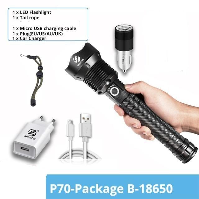 Rechargeable LED Flashlights Waterproof Hnadheld Super Bright High Lumens  Zoomable Powerful Lamp Bead Flashlight Torch For Outdoor & Indoor Camping Running Fishing Hiking Lamp