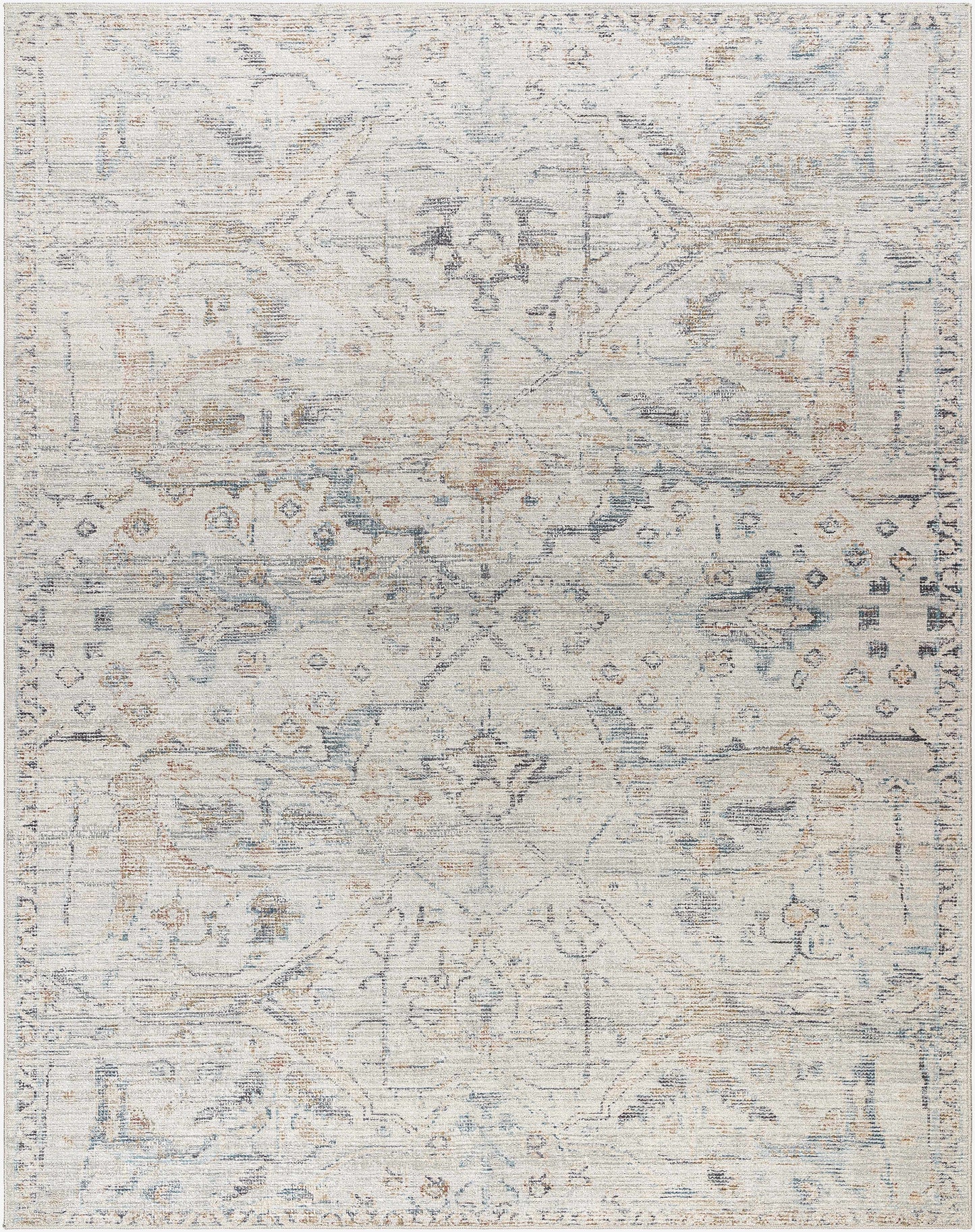 Marlene Damask Off White & Blue Area Rug - Becki Owens x Livabliss