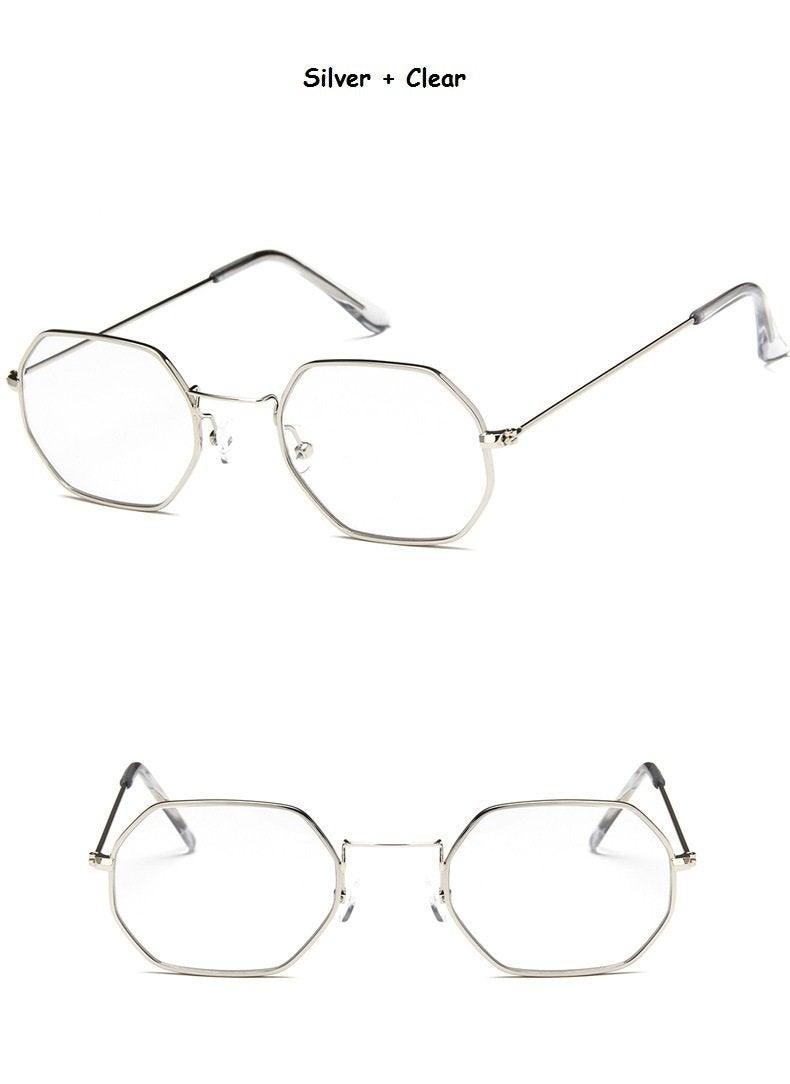 Stylish Hexagon Trendy Colorful Sunglasses For Women New Metal Luxury Summer Eyewear Women New Stainless Steel Lightweight Frame Cool Style Outdoor Travel UV Glasses