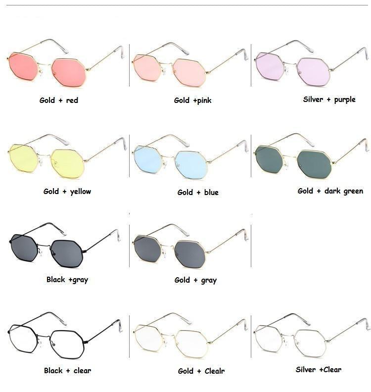 Stylish Hexagon Trendy Colorful Sunglasses For Women New Metal Luxury Summer Eyewear Women New Stainless Steel Lightweight Frame Cool Style Outdoor Travel UV Glasses
