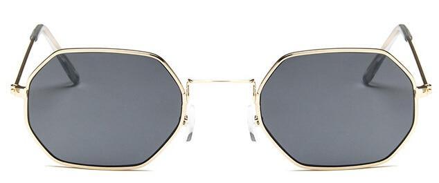 Stylish Hexagon Trendy Colorful Sunglasses For Women New Metal Luxury Summer Eyewear Women New Stainless Steel Lightweight Frame Cool Style Outdoor Travel UV Glasses