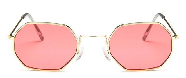 Stylish Hexagon Trendy Colorful Sunglasses For Women New Metal Luxury Summer Eyewear Women New Stainless Steel Lightweight Frame Cool Style Outdoor Travel UV Glasses