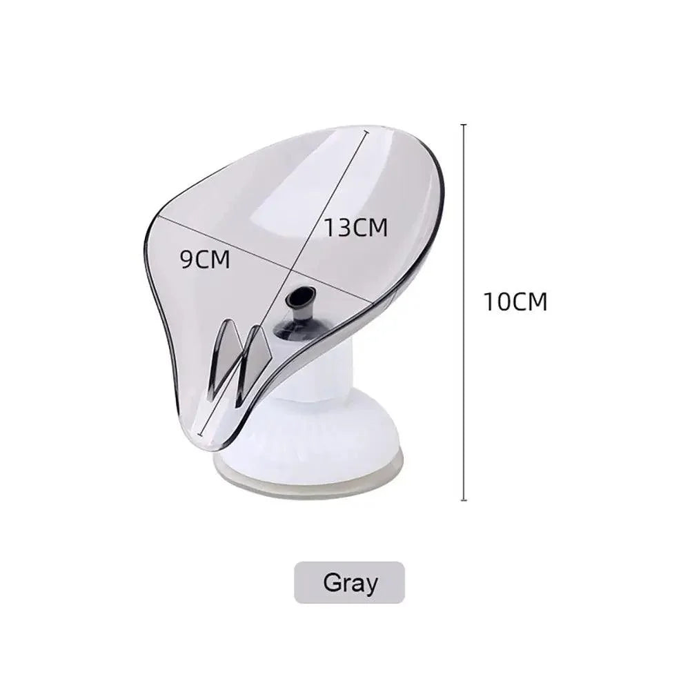 Suction Cup Soap Dish Holder Leaf-Shape Self-Draining Soap Saver Box Not Punched for Shower Bathroom Kitchen Soap Dishes Sponge Container with Suction Cup Leaf Shape Self Draining for Bathroom Kitchen Sink