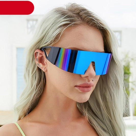 The New Sports Polarized Sunglasses UV400 Outdoor Cycling Glasses Sunglasses For Women & Men New Blue Frame Rimless Rectangle Shape  Sun Glasses For Unisex Design New Mirrored Wind Proof Sport Eyeglasses For Sunglasses