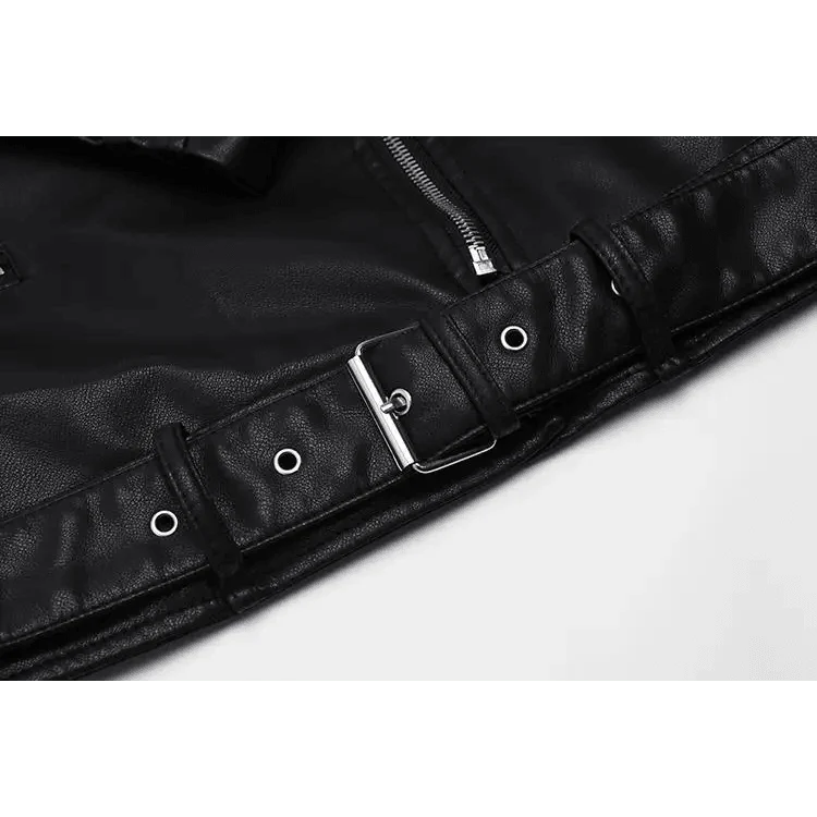 PU Faux Leather Jacket Women Loose Sashes Casual Biker Jackets Outwear Female Tops BF Style Black Leather Jacket Coat