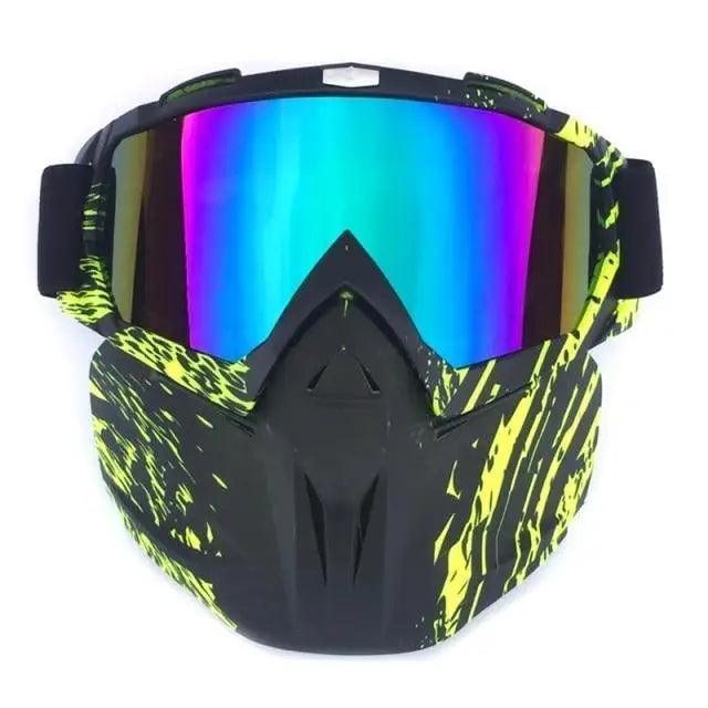 Unisex Snowboard Glasses Snowmobile Skiing Goggles For Men Women Windproof Sunglasses With Detachable Mask
